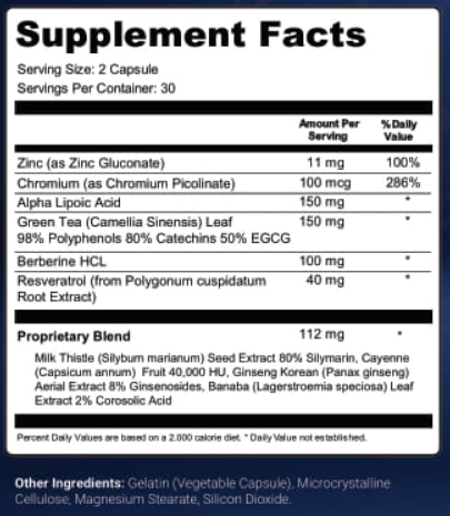Aizen Power Supplement Facts